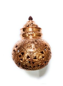 Goldfinch GOLDFINCH Hindu Goddess Festival Navratri GarboGARBA MATA Worship Decoration for Home and Office Navratri Ambe Durga Sherawali Copper Nakshi Design Garba with Metal Handle Diya GARBA  - Image 4