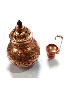 Goldfinch GOLDFINCH Hindu Goddess Festival Navratri GarboGARBA MATA Worship Decoration for Home and Office Navratri Ambe Durga Sherawali Copper Nakshi Design Garba with Metal Handle Diya GARBA  - Image 1