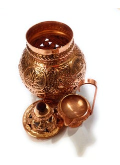 Goldfinch GOLDFINCH Hindu Goddess Festival Navratri GarboGARBA MATA Worship Decoration for Home and Office Navratri Ambe Durga Sherawali Copper Nakshi Design Garba with Metal Handle Diya GARBA  - Image 3