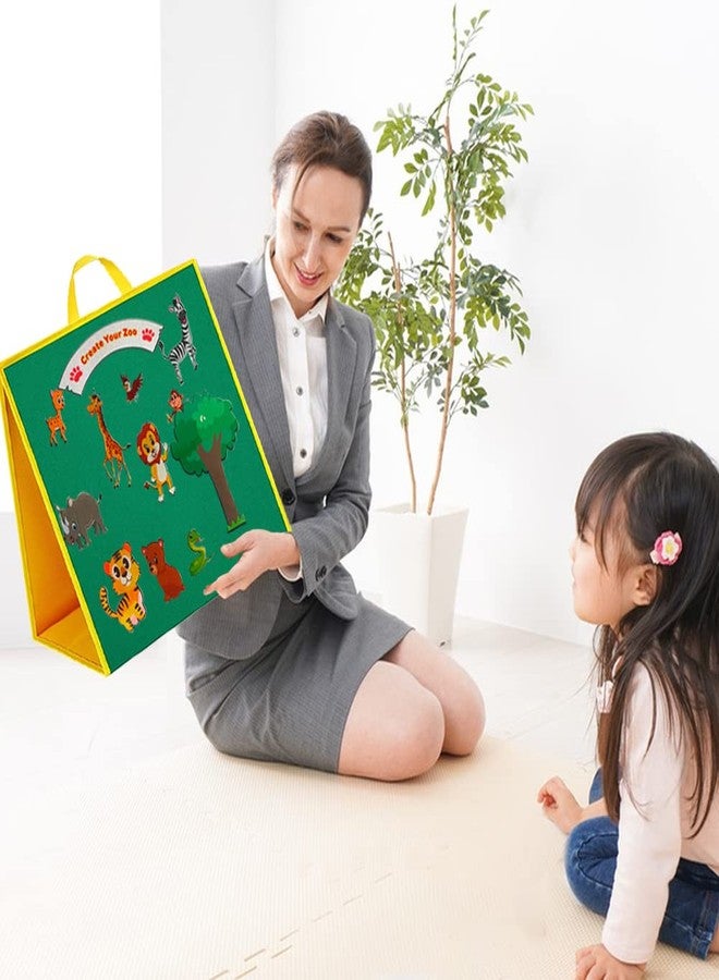 Topwon Felt Board, Folding Flannel Playboard Preschool Toddler Stories Boards, Animal Story Learning Double-Side Stand Flannel Board (Not Including Animal Felt) - Image 3