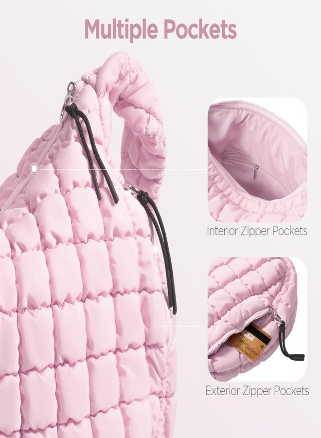 Babysun Puffer Tote Bag for Women Large Quilted Tote Bag Quilted Carryall Bag Soft Puffy Crossbody Bag Hobo Handbags Puff Purse - Image 5