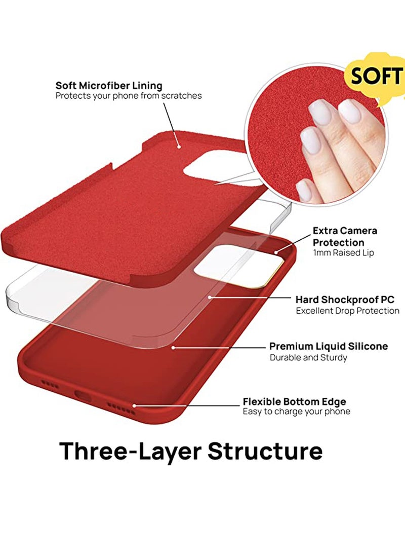 iPhone 13 Pro Max Mobile Case Cover with Liquid Silicone Slim Protective Phone Back Cover Soft Anti-Scratch Microfiber Lining with Matte Pure Cute Men Women Cool Fun Protector Protection - Image 3