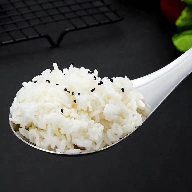 4 Pcs Stainless Steel Soup Spoons Practical Large Scoops Rice Paddles ( ) - Image 3