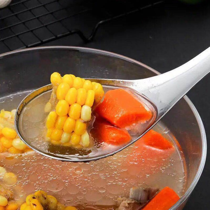 4 Pcs Stainless Steel Soup Spoons Practical Large Scoops Rice Paddles ( ) - Image 4