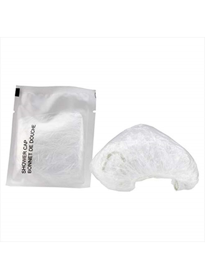 world amenities Waterproof Shower Cap (Clear Frosted Sachet), Travel Size Hotel Amenities, Airbnb, Pack of 48 - Image 1