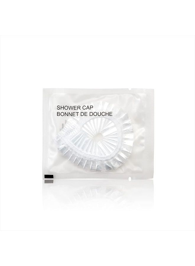 world amenities Waterproof Shower Cap (Clear Frosted Sachet), Travel Size Hotel Amenities, Airbnb, Pack of 48 - Image 2