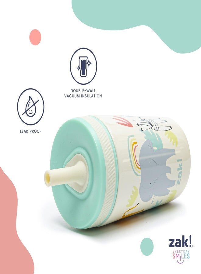 Zak Designs Kelso Toddler Cups For Travel or At Home, 12oz Vacuum Insulated Stainless Steel Sippy Cup With Leak-Proof Design is Perfect For Kids (Zaksaurus) - Image 4