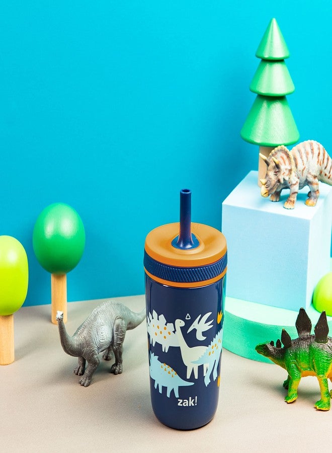 Zak Designs Kelso Toddler Cups For Travel or At Home, 12oz Vacuum Insulated Stainless Steel Sippy Cup With Leak-Proof Design is Perfect For Kids (Zaksaurus) - Image 2