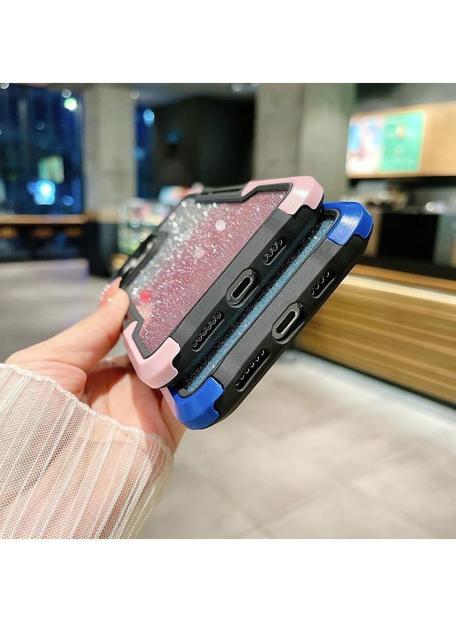 S-TOP Case For iPhone 14 Pro Armor Acrylic 3 in 1 Gradient Glitter Powder Phone Case - Image 5