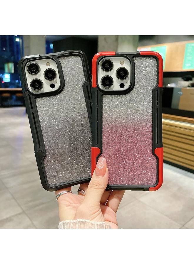 S-TOP Case For iPhone 14 Pro Armor Acrylic 3 in 1 Gradient Glitter Powder Phone Case - Image 2