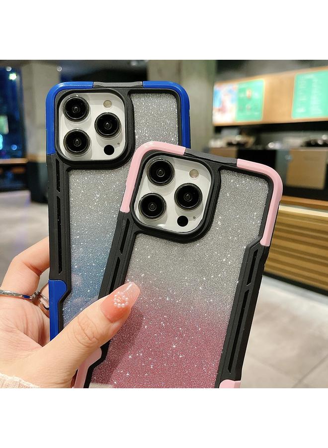 S-TOP Case For iPhone 14 Pro Armor Acrylic 3 in 1 Gradient Glitter Powder Phone Case - Image 3