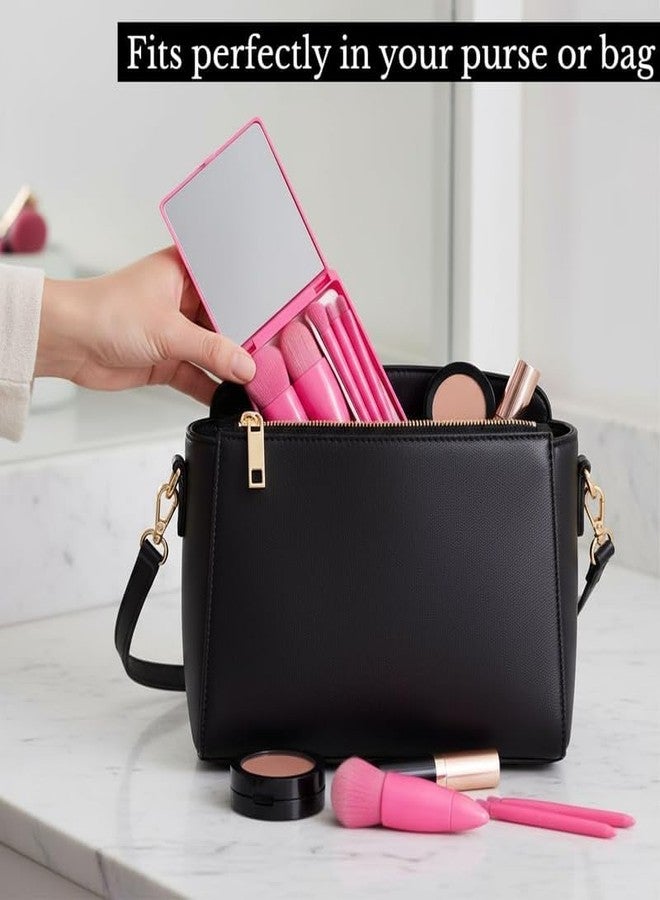 JB Export مجموعة فرش مكياج للسفر من جي بي إكسبورت - مجموعة فرش تجميل صغيرة محمولة للوجه والعينين وكريم الأساس وظلال العيون ومزج سهل - مجموعة تجميل مدمجة - Image 2