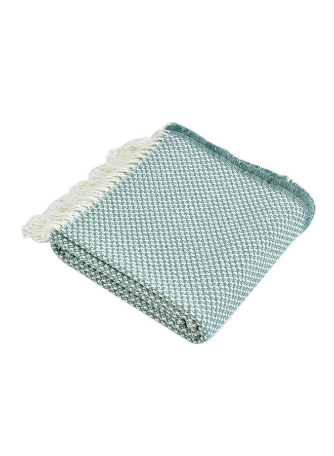 NIBEMINENT Knitted Throw Blanket Polyester Blue 130x200centimeter - Image 1
