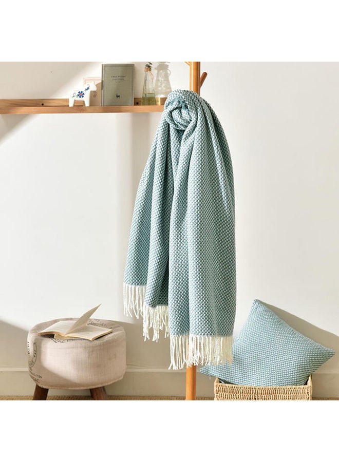 NIBEMINENT Knitted Throw Blanket Polyester Blue 130x200centimeter - Image 3