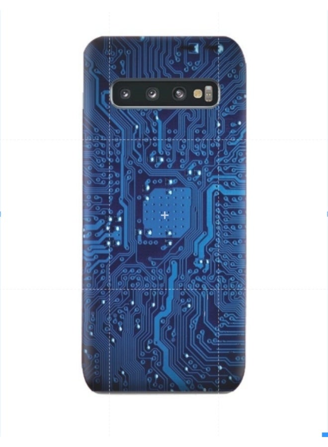 إيه إم سي ديزاين غطاء حماية مصنوع من مادة البولي يوريثان الحراري بتصميم لوحة دائرة كهربائية لهاتف سامسونج جالاكسي S10 بلس مزين بنمط لوحة دارة كهربائية