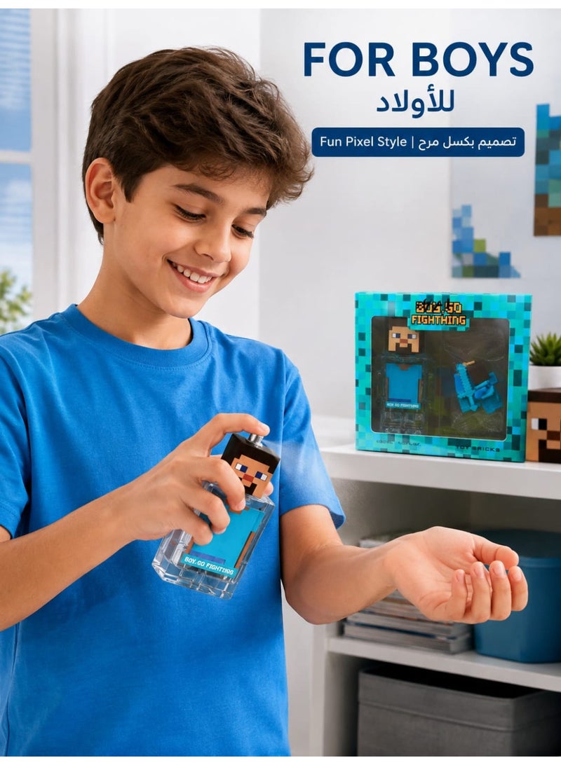 Pixel 2-in-1 Pixel-Theme Perfume Pair for Girls & Boys with Toy Bricks – 30 ml Each - Image 2