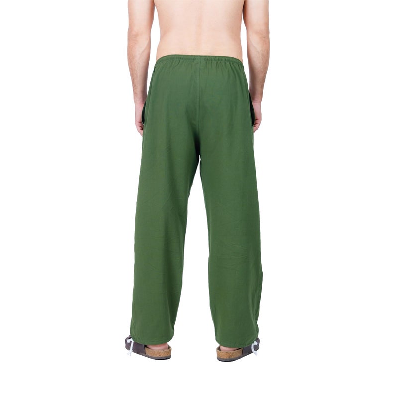 CandyHusky Baggy Sweatpants Men Cotton, Drawstring Lounge Pants, Relaxed Fit, Ideal for Comfort Green XXL - Image 3