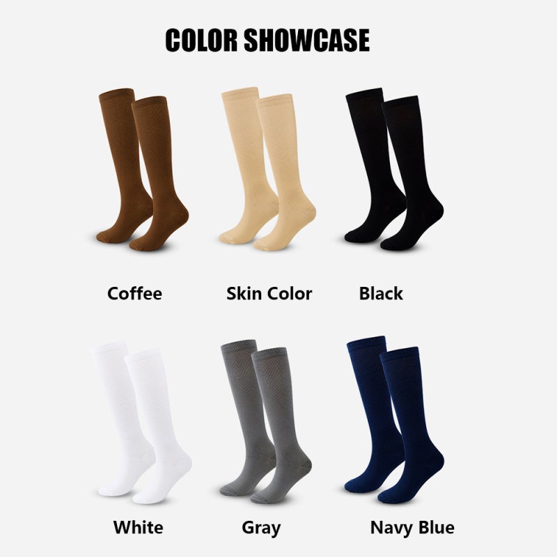 Compression Socks S-M Navy Blue High Elasticity Breathable Fabric - Comfort Design Running Socks for Athletes Office Workers Pregnant Women Elderly - Image 3