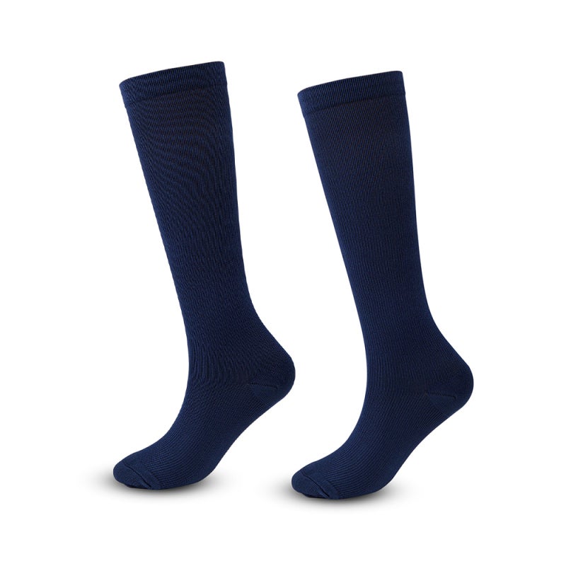 Compression Socks S-M Navy Blue High Elasticity Breathable Fabric - Comfort Design Running Socks for Athletes Office Workers Pregnant Women Elderly - Image 1