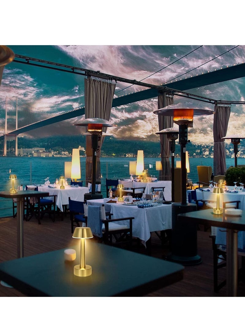 ELTRAZONE Rechargeable Cordless Table Lamp, Portable Battery Operated Lamp, Touch Sensor Dimmable Metal Industrial Gold Bedside Night Light Lamps for Bedroom Living Dining Room Restaurant Bar Hotel - Image 4