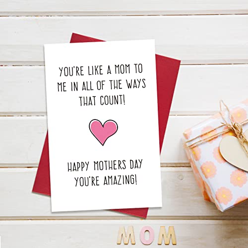 Ogeby Funny Mothers Day Gifts for Stepmom, Like A Mom to Me Mother’s Day Card Gift, Cute Mothers Day Card Gift for Auntie Godmother Mother in Law - Image 4