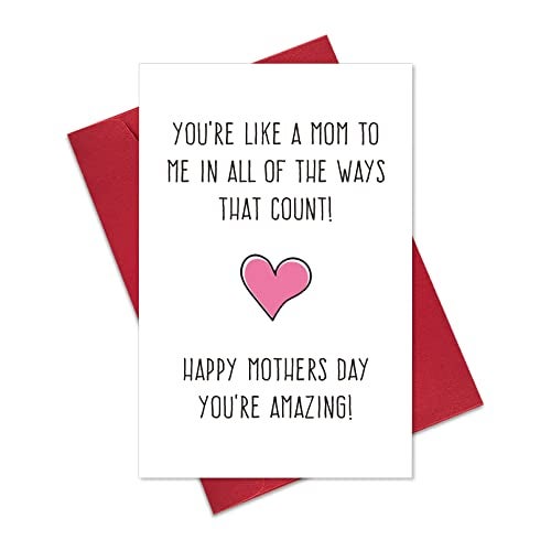 Ogeby Funny Mothers Day Gifts for Stepmom, Like A Mom to Me Mother’s Day Card Gift, Cute Mothers Day Card Gift for Auntie Godmother Mother in Law - Image 1