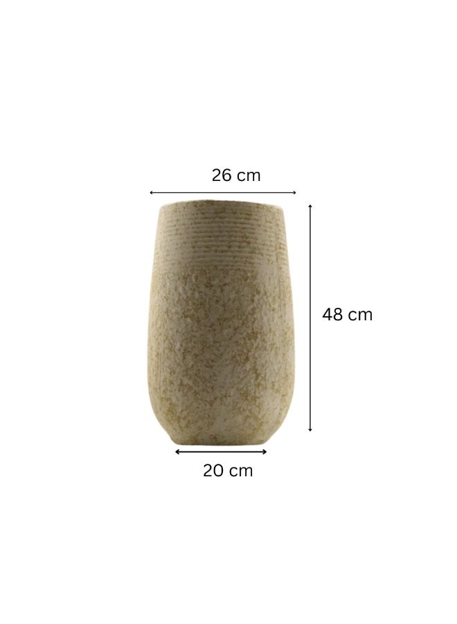 Schondor Furniture Vase | Beige | Flower Pot | 26x48cm | Home Decor | Accessories  - Image 2