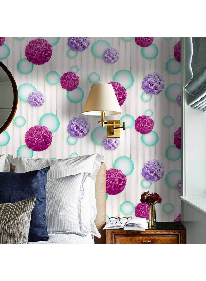 وولبين ملصقات حائط من Wolpin DIY (45 × 500 سم) زخارف زهور الورد ثلاثية الأبعاد لغرفة النوم والثلاجة وتجديد الأثاث ملصقات PVC ذاتية اللصق، وردي 24.27 قدم مربع - Image 4