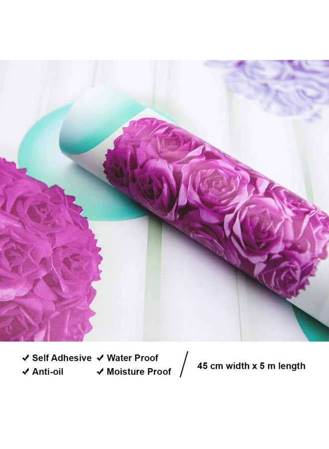 وولبين ملصقات حائط من Wolpin DIY (45 × 500 سم) زخارف زهور الورد ثلاثية الأبعاد لغرفة النوم والثلاجة وتجديد الأثاث ملصقات PVC ذاتية اللصق، وردي 24.27 قدم مربع - Image 3