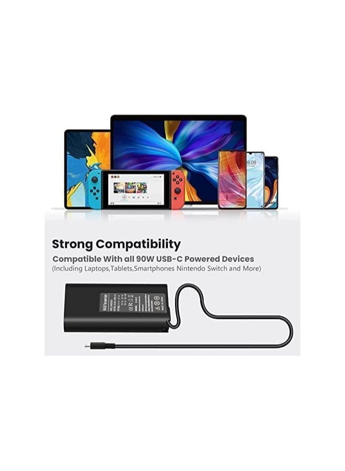 ZEXEN 90W USB C Charger for Dell Latitude 3400 5300 5310 5400 5410 5411 5420 5500 Dell Precision 3540 3541 5500 Dell XPS 9250 9350 9360 9370 9550 Dell LA90PM170 2YKOF 02YKOF 20V 4.5A Power Adapter