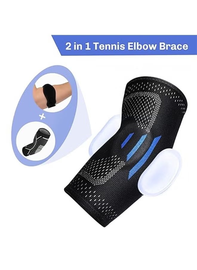 Generic Sports Knit Elbow Support, Compression Sleeve with Integrated Elbow Pads Breathable Tendonitis Elbow Support Protector For Sports Golfers Elbow Arthritis Treatment Reduces Joint Pain. Elbow Support Ar  - Image 2
