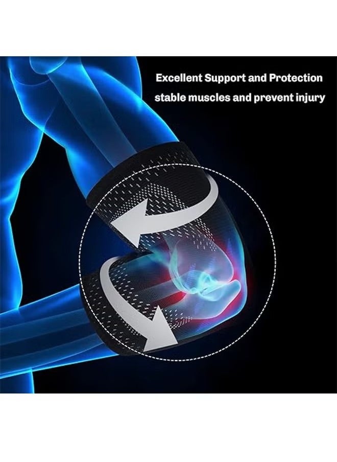 Generic Sports Knit Elbow Support, Compression Sleeve with Integrated Elbow Pads Breathable Tendonitis Elbow Support Protector For Sports Golfers Elbow Arthritis Treatment Reduces Joint Pain. Elbow Support Ar  - Image 3