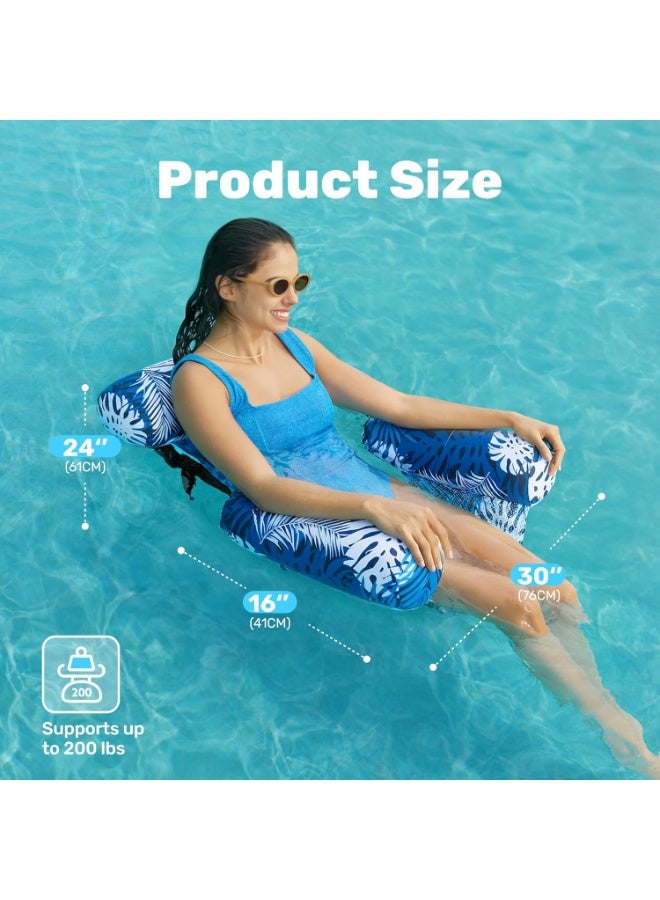 TOP CHOICE Adjustable Floating Pool Hammock Chair with Headrest & Arm Support – Tropical Leaf Print Water Lounge Seat for Adults - Image 5