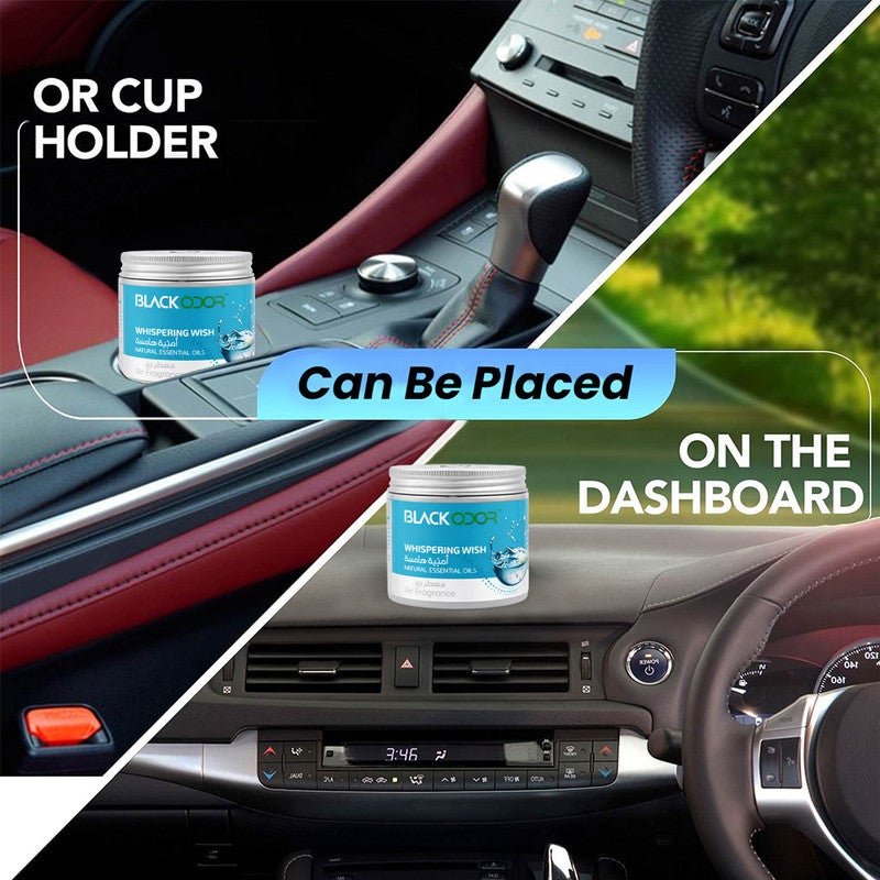 Black Odor Whispering Wish Car Air Freshener - Natural Essential Oil Scent, Long-Lasting Fragrance, 100% Spill-Proof Gel for Automotive, Home & Office, Odor Eliminator, Non-Toxic, Luxury Dashboard & Cup Holder Decor, All-Weather Performance - Image 5