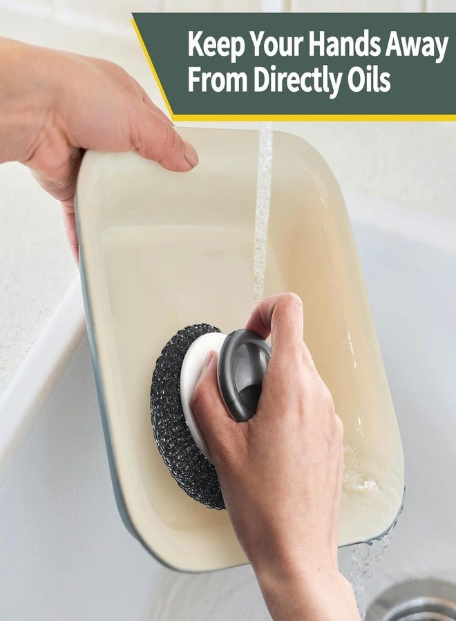 PIERCELL ENTERPRISE Piercell Multipurpose Wire Dishwashing Steel Scrubber, Non Scratch Dish Wash Steel Wire, Washing Dishes, Sinks, Vessels, Bathroom Scrubber Brush, Dish Washer Scrubber with Handle, Utensils Cleaner - Image 3