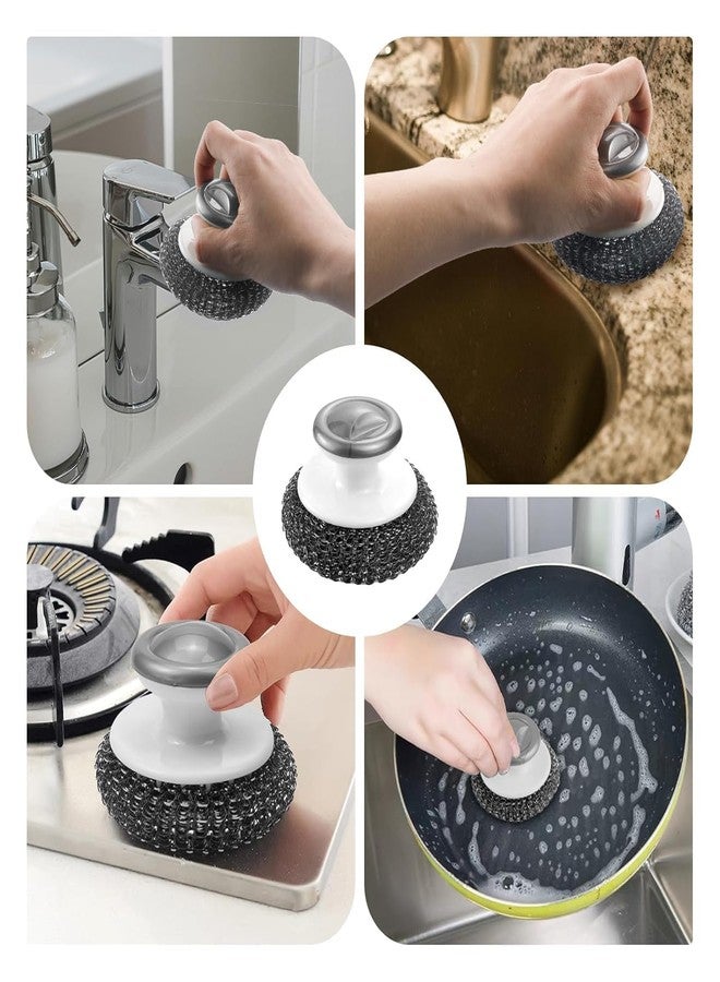 PIERCELL ENTERPRISE Piercell Multipurpose Wire Dishwashing Steel Scrubber, Non Scratch Dish Wash Steel Wire, Washing Dishes, Sinks, Vessels, Bathroom Scrubber Brush, Dish Washer Scrubber with Handle, Utensils Cleaner - Image 5