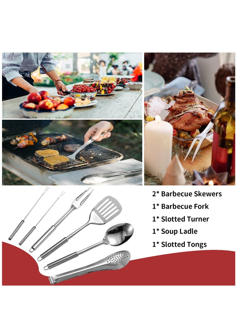 Arabest Portable Camping Kitchen Utensil Set-27 Piece Cookware Kit, Stainless Steel Outdoor Cooking and Grilling Utensil Organizer Travel Set Perfect for Travel, Picnics, RVs, Camping, BBQs, Parties and More  - Image 5