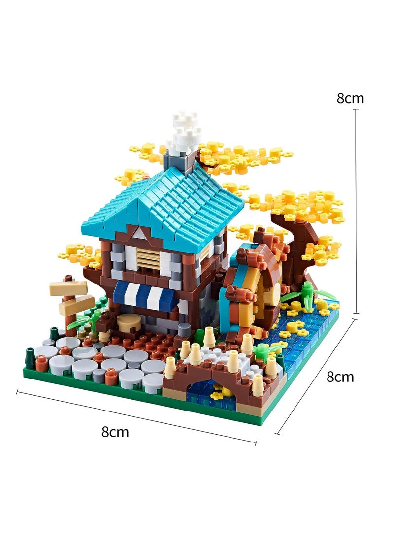 Autumn Flower Treehouse Micro Mini Blocks Building Sets for Adults Tree and Plants Modle Kit Creative DIY Gift for Kids.(625 pcs with 2 Figures) - Image 2