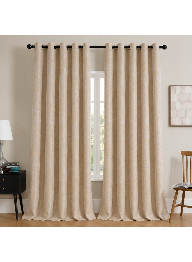 Amali Premium Textured Curtain Set (2 Panels), Luxury Polyester Drapes for Bedroom & Living Room, Elegant Modern Design, Multiple Sizes & Colors - Image 1