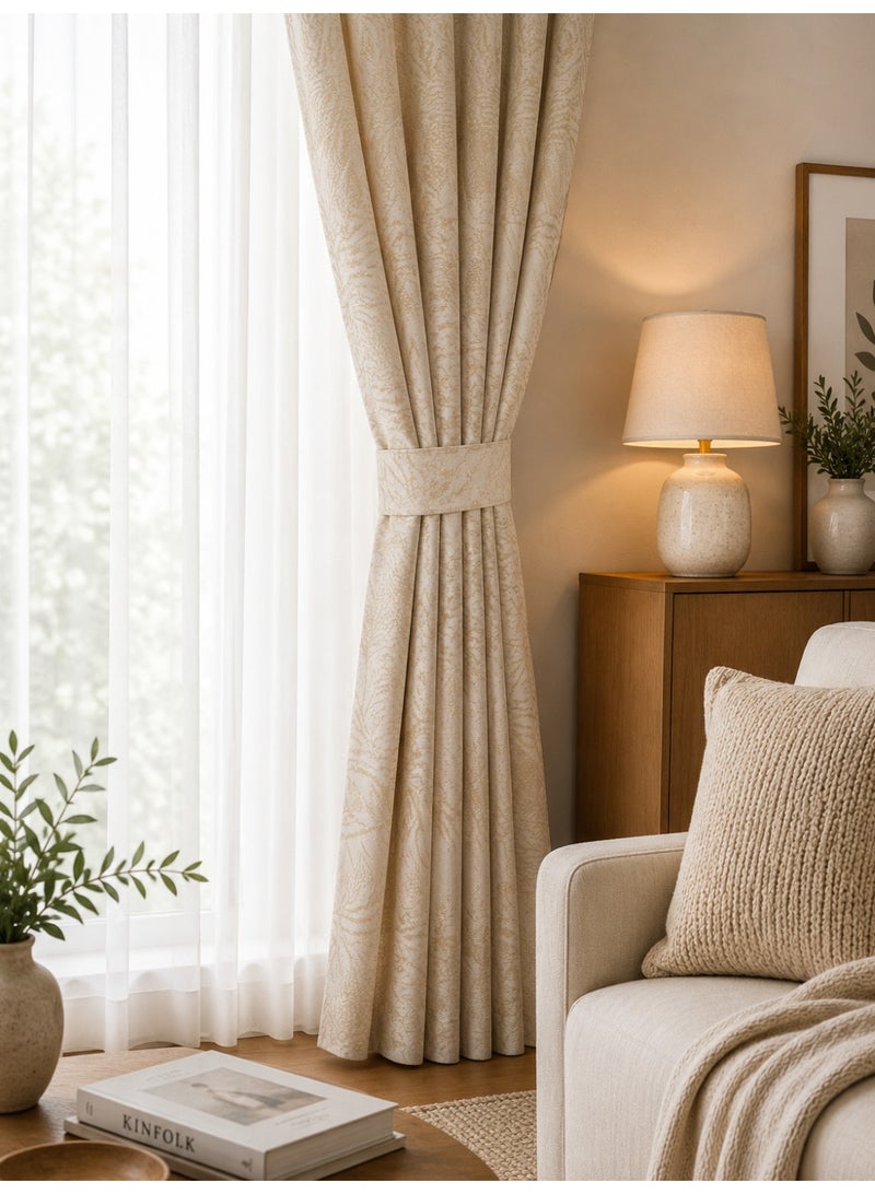 Amali Premium Textured Curtain Set (2 Panels), Luxury Polyester Drapes for Bedroom & Living Room, Elegant Modern Design, Multiple Sizes & Colors - Image 4