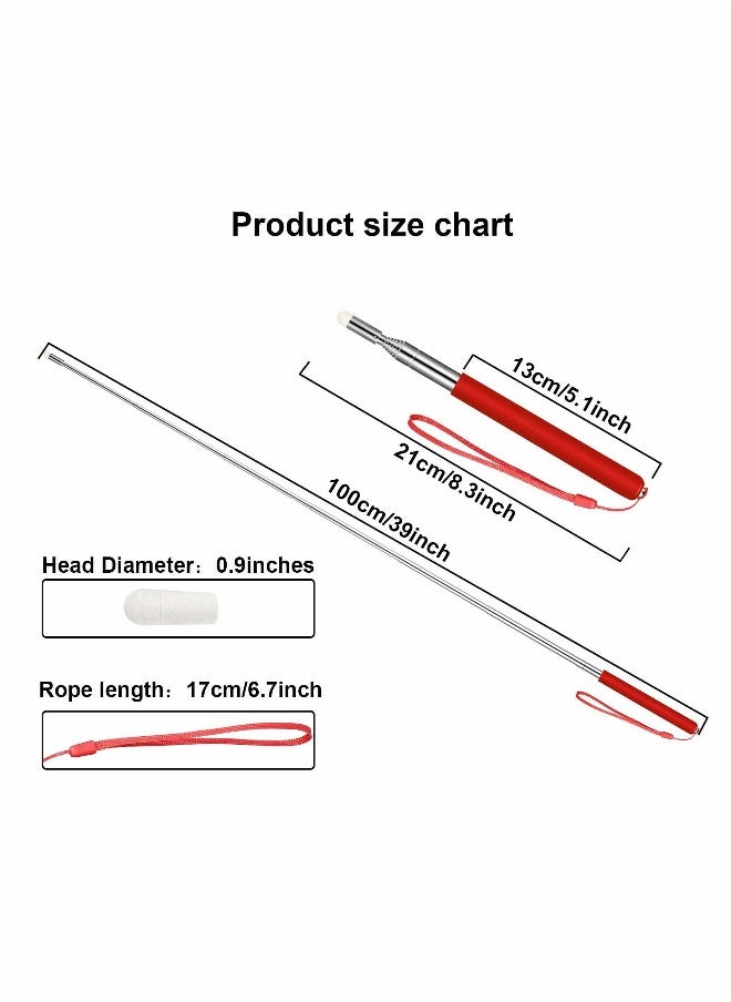 Generic - Retractable Teaching Pointer with 6 Extra Felt Nibs & Lanyard - Perfect for Presentations & Whiteboard Use - Image 1