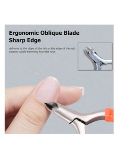 SYOSI Professional Cuticle Trimmer with 3/4 Jaw - Extremely Sharp Nippers, Non-Slip Silicone Handle, Orange - Essential Manicure & Pedicure Tool  - Image 4