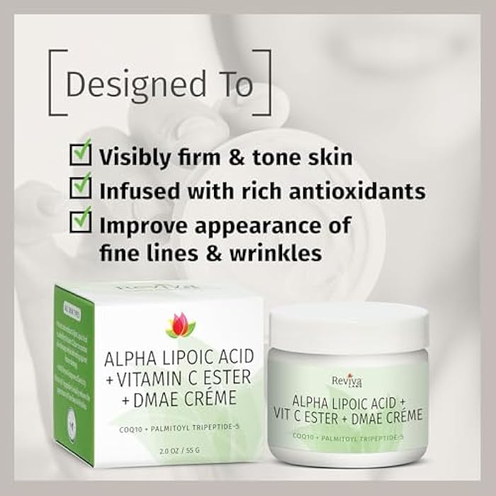 Reviva Labs DMAE Cream with Alpha Lipoic Acid, Vitamin C Ester - DMAE Lift and Firm Cream for Neck and Face - Skin Firming and Moisturizing Cream - Image 3