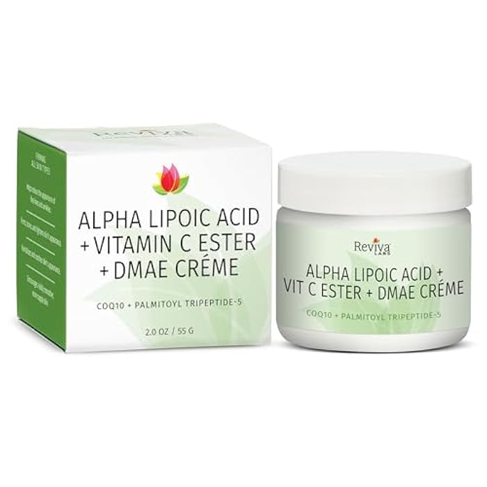 Reviva Labs DMAE Cream with Alpha Lipoic Acid, Vitamin C Ester - DMAE Lift and Firm Cream for Neck and Face - Skin Firming and Moisturizing Cream - Image 1