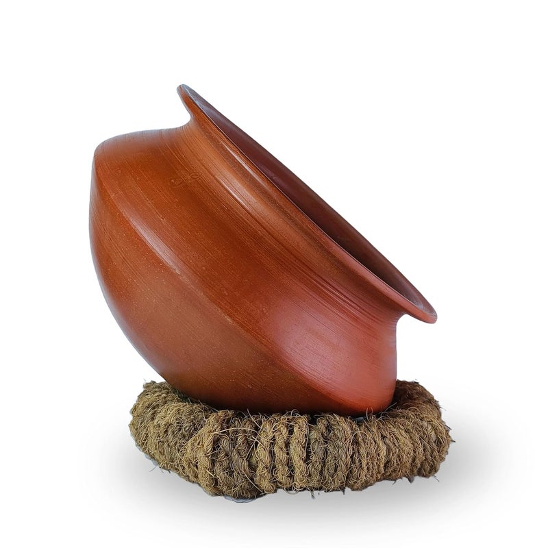 Handcrafted Earthen Rice Handi – Natural Clay Cooking Pot for Rice,Biryani, Pulao & Curries | Eco-Friendly, Non-Toxic & Durable | Traditional Indian Clay Handi (2.5L Capacity)  - Image 3