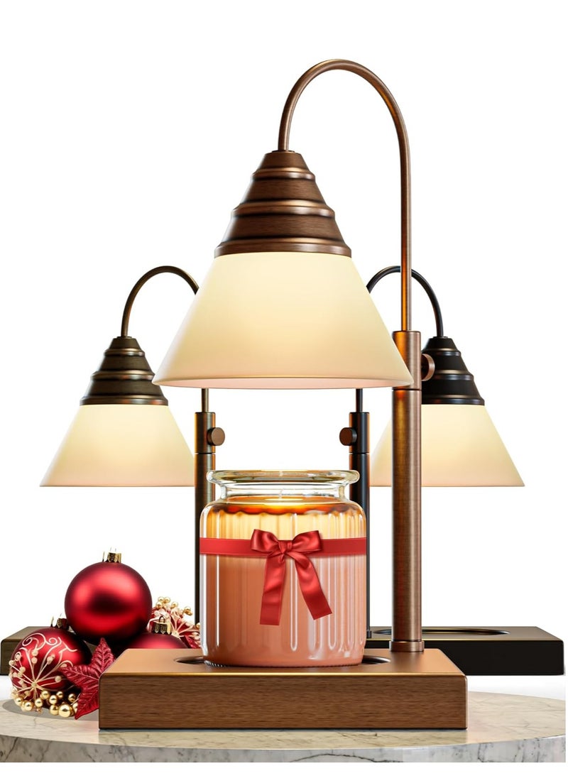 Hestia Magic Candle Warmer Lamp by Hestia, Electric Height Adjustable Heater, Stainless Steel Brass Candle Melter, Melts up to 7.5" Large Size Jars (DIMMER, ROSE GOLD)  - Image 1
