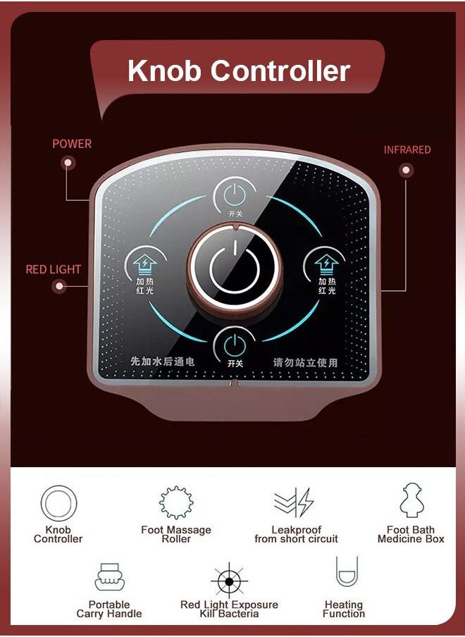 DBLEW - Electric Foot Detox Spa Machine With Shiatsu Massager 12 Pressure Node Rollers Mini Feet Bath Infrared Soaking Tub Basin Pedicure Bucket For Relieving Fatigue And Body Stress Fatigue - Image 1