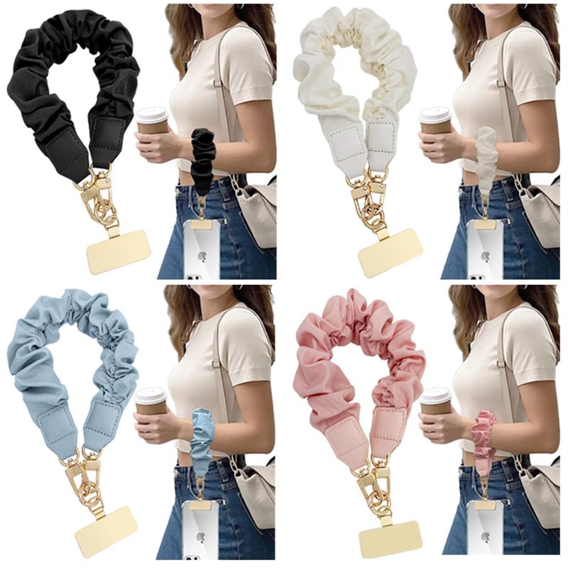 Nalefow Anti Theft Phone Wrist Strap, Elastic Universal Phone Lanyard for Cell Phone, Cute Scrunchie Design Wristband - Image 4