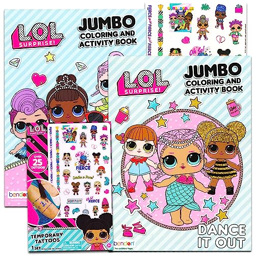 Bendon Lol Dolls Coloring Books Party Set Bundle Includes 2 Lol Dolls Activity Books and Lol Tattoos Party Supplies - Image 1