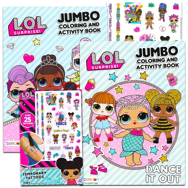 Bendon Lol Dolls Coloring Books Party Set Bundle Includes 2 Lol Dolls Activity Books and Lol Tattoos Party Supplies - Image 2